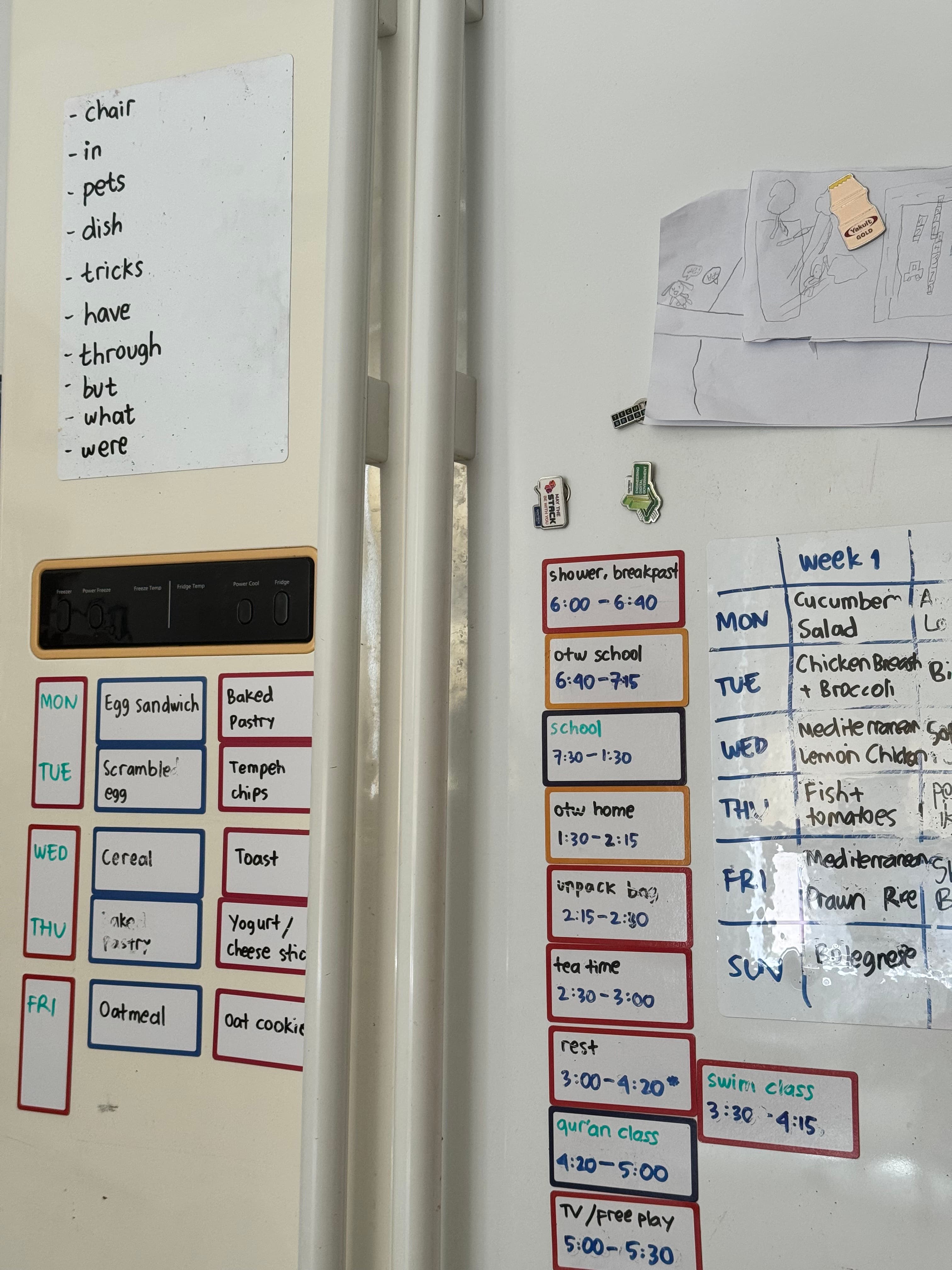 A real fridge door, the design inspiration for this site