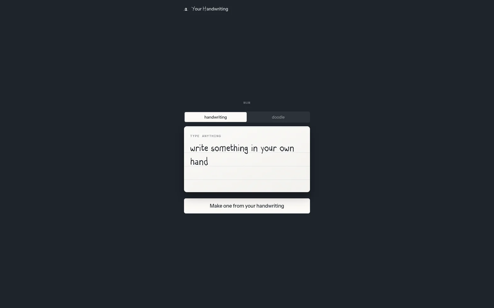 A sent font read in the sender's own hand